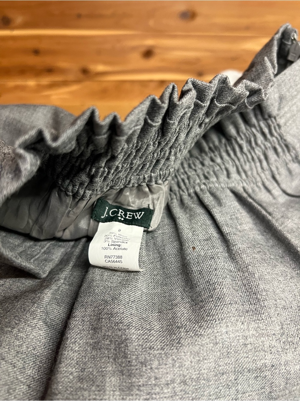 J. Crew Gray Elastic-Waist A-Line Skirt - Picture 3 of 4